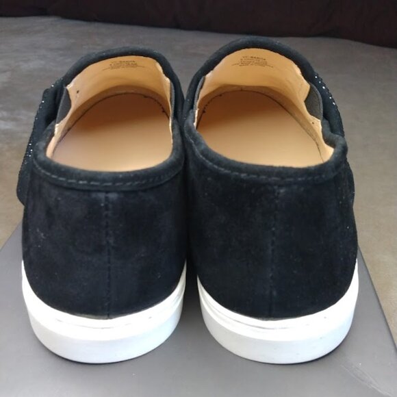 Vince Camuto Barita Black Suede Rhinestone Slip-On Sneakers 9.5 Wide Holiday - Picture 9 of 16